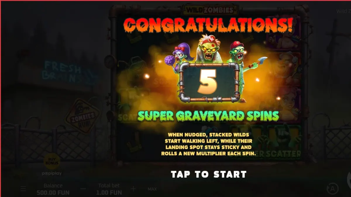 Tampilan visual slot Wild Zombies dengan tema kiamat zombi yang penuh warna